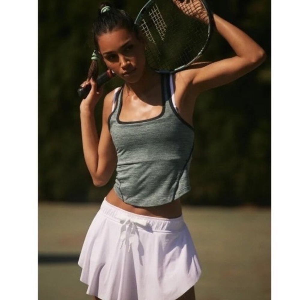 Free People Movement Run Fast Tank Top Heathered Gray Cropped Size XS Athletic - Picture 2 of 11